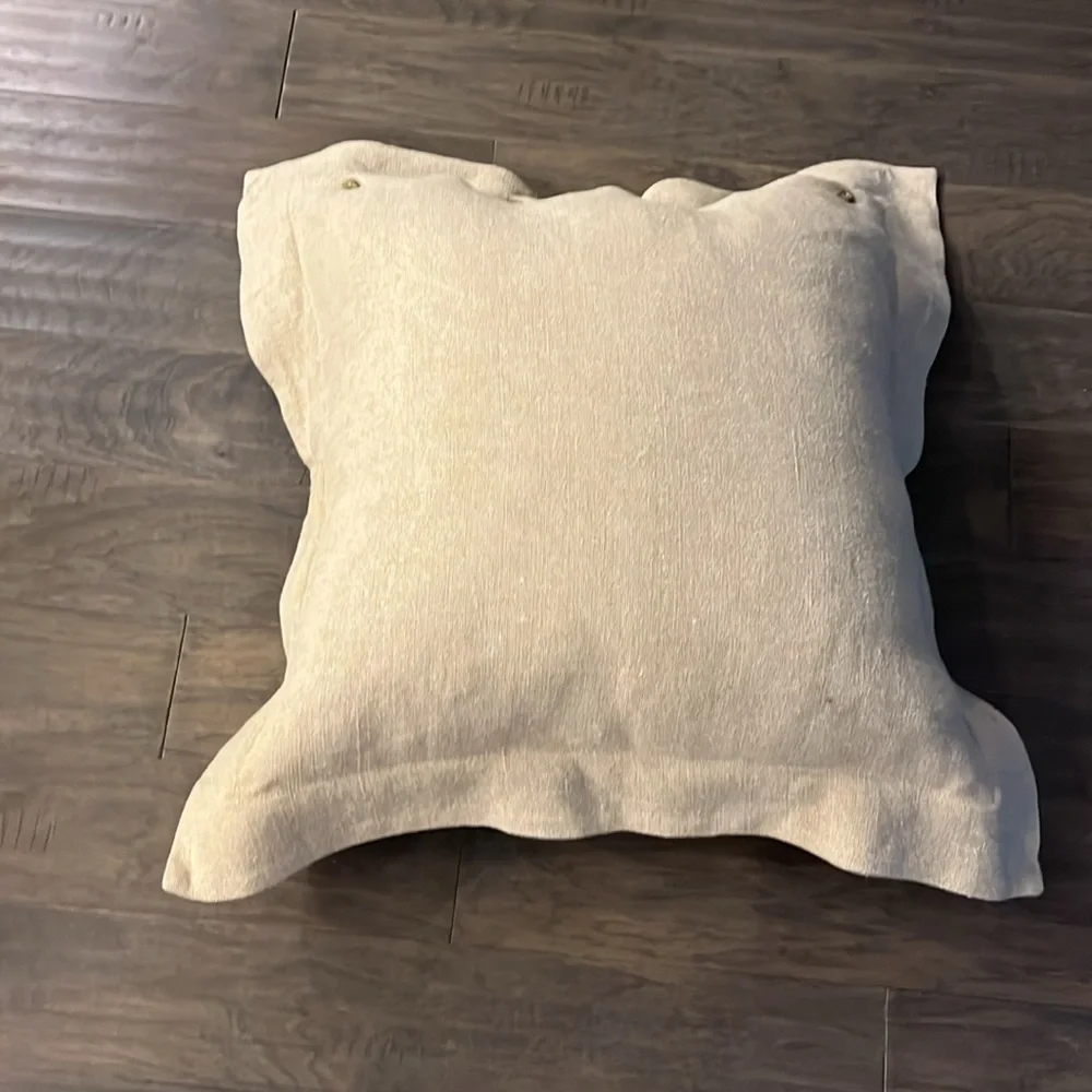 Ralph Lauren Braedyn Dark Natural Linen Floor Throw Pillow 22”x22” new